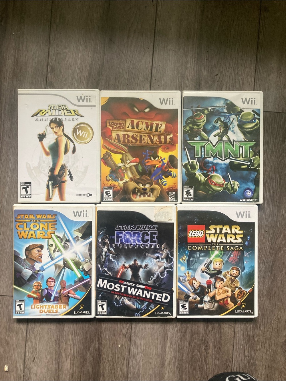 Nintendo Wii Games Bundle Tomb Raider Ninja Turtles Star Wars Acme